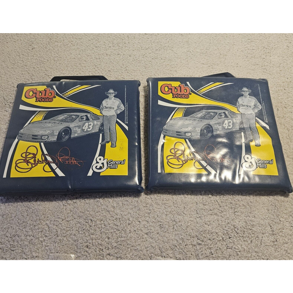 LOT OF 2 VTG Richard Petty General Mills Cub Foods Seat Cushion Handle NASCAR